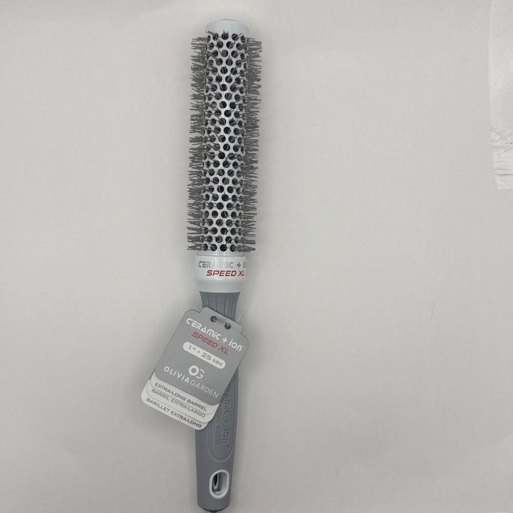 Ceramic + Ion Speed XL Round Brush – 1" Extra-Long Thermal Barrel Olivia Garden